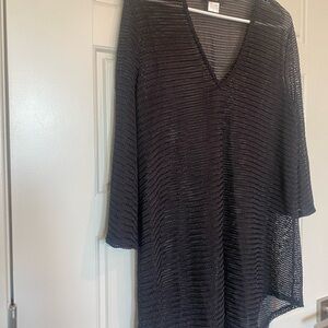 Jordan Taylor Black Mesh Knit Cover Up Top